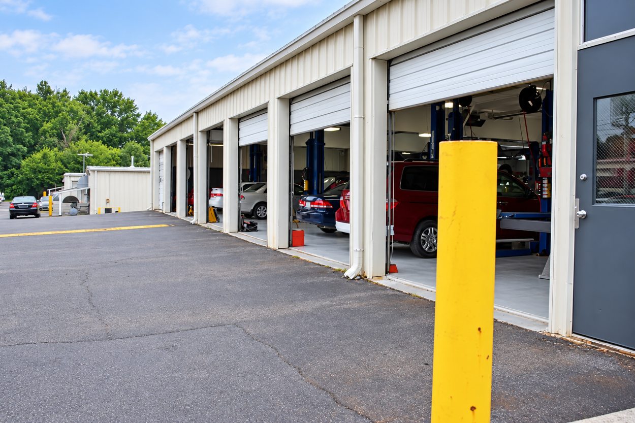 Illustrative commercial service bay doors